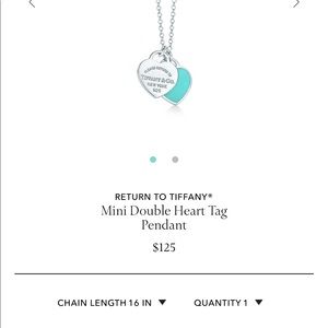 Tiffany and Co Mini Double Heart Necklace